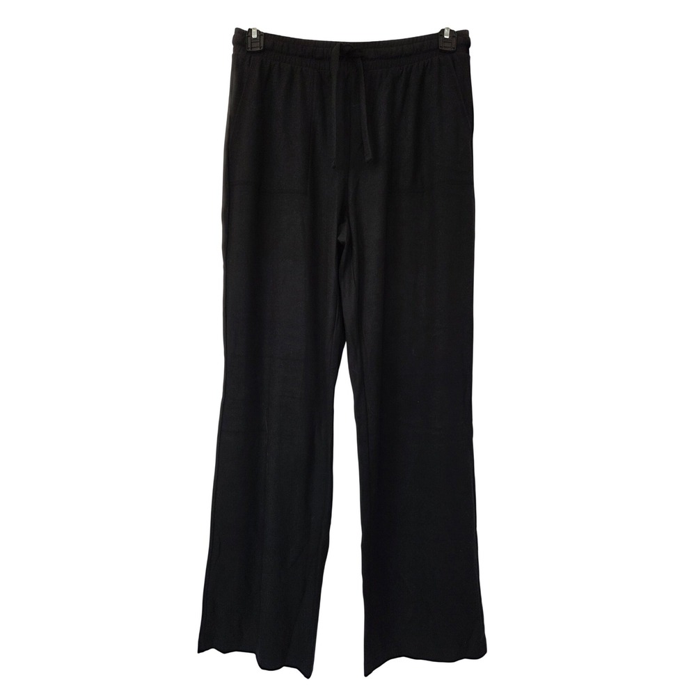 J. Crew Soft Rib Wide Leg Pants Knit Women S‎ Black NWT CF405